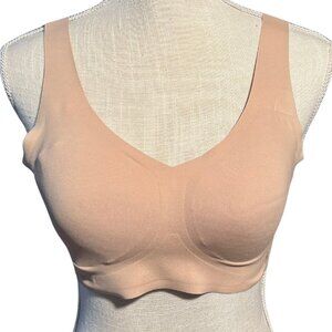 Honeylove Sculpting Bra Size L Nude Wireless Shapewear Bra LiftWear V Neck